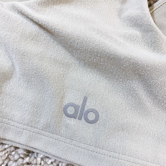 new Alo Yoga Suede Base bra in dove gray - Picture 5 of 6